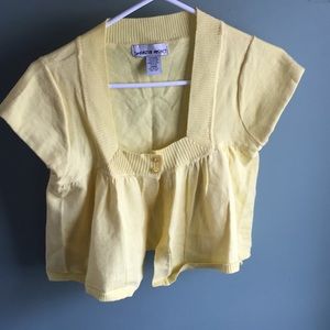 Yellow crop cardigan